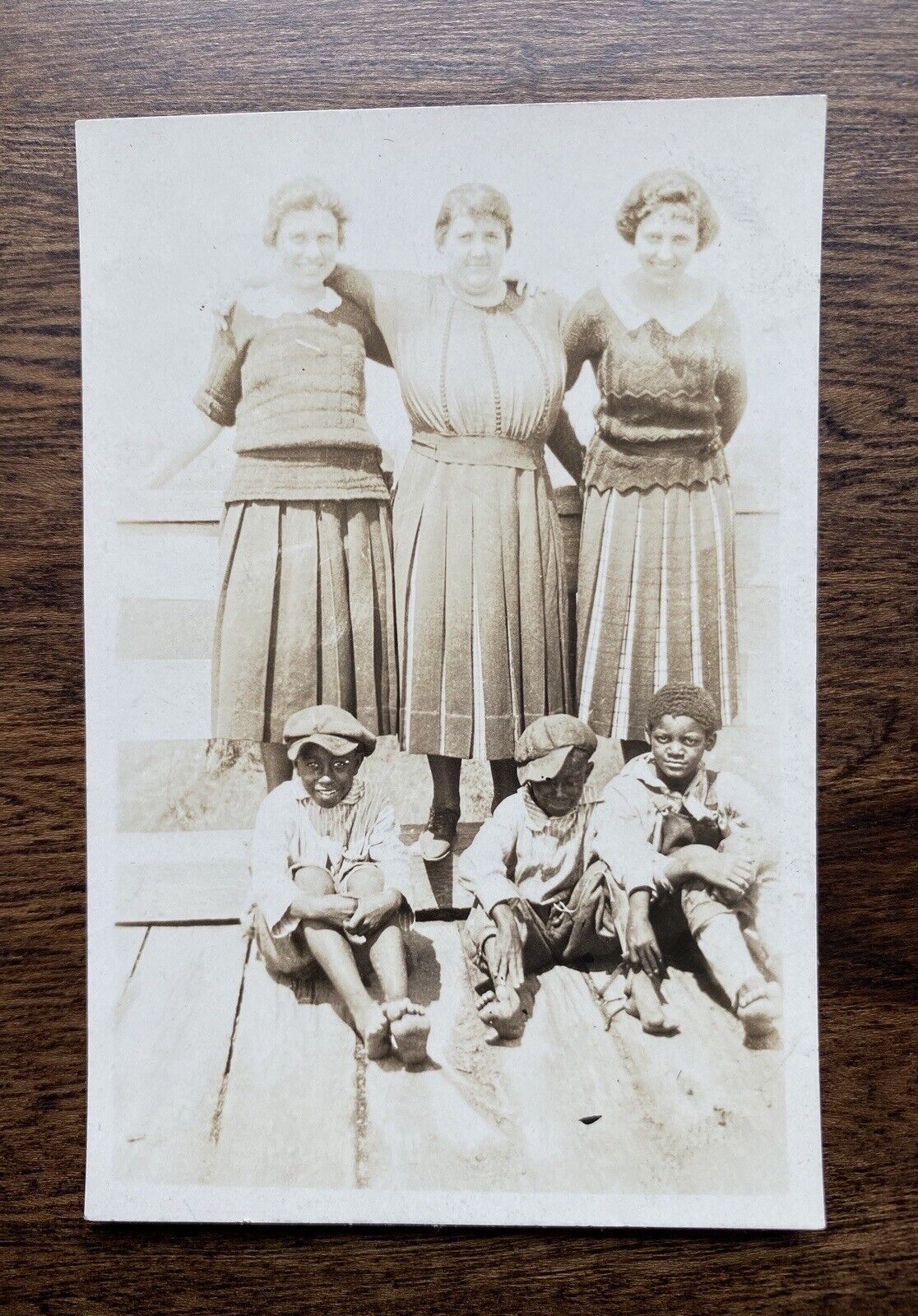 African American Boys Barefoot a Kentucky Hopkinsville Family Vintage Photo