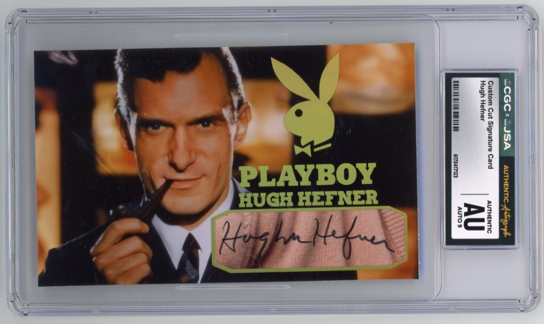 Hugh Hefner Authentic Signed Cut Autograph JSA CGC Slabbed Custom Card Playboy