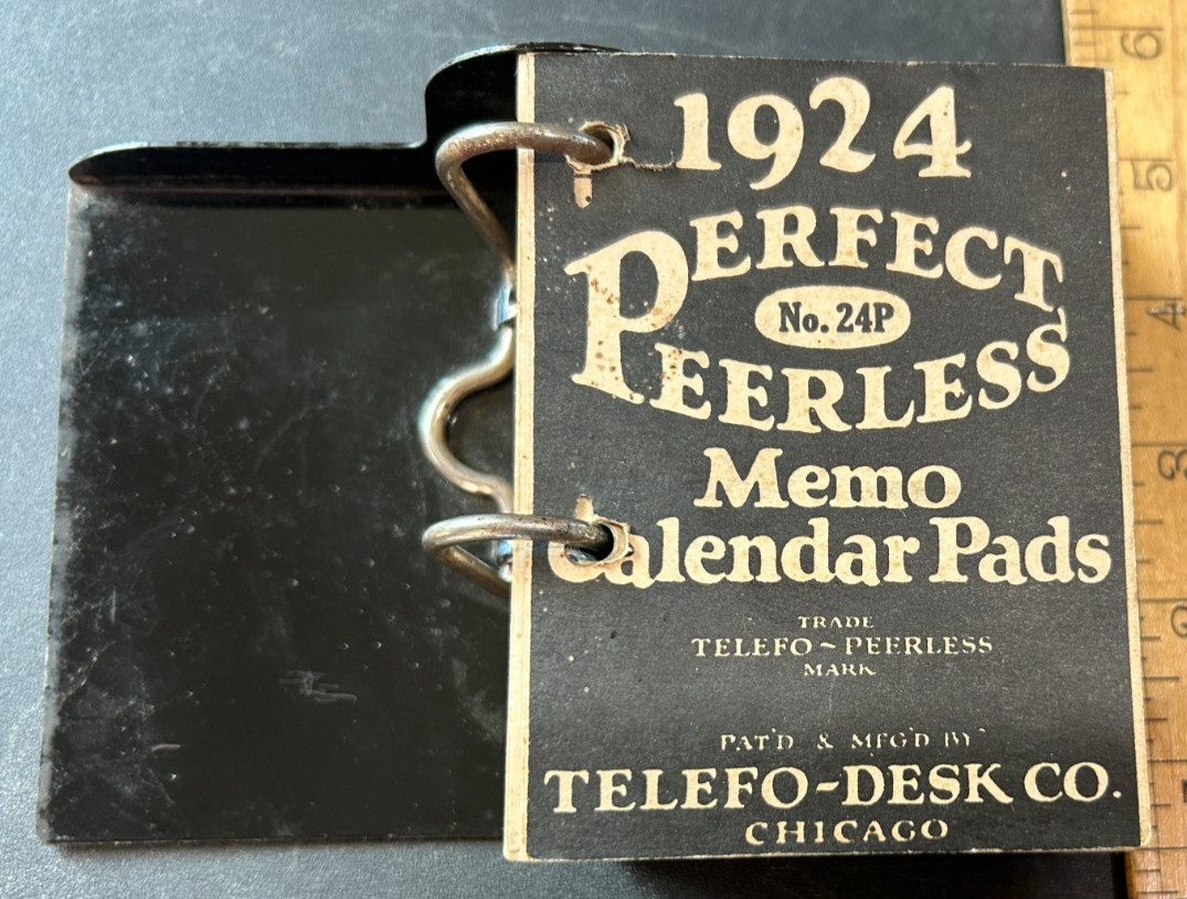 Antique 1924 Telefo-Desk Pad Calendar Vintage MWA Modern Woodmen of America