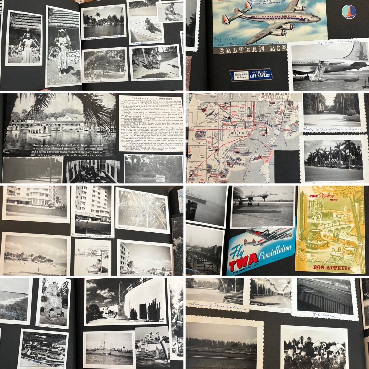 Vintage 1950 Florida Travel Album Miami St. Augustine Postcards Photos Ephemera Vintage 1950 Florida Travel Album Miami St. Augustine Postcards Photos Ephemera