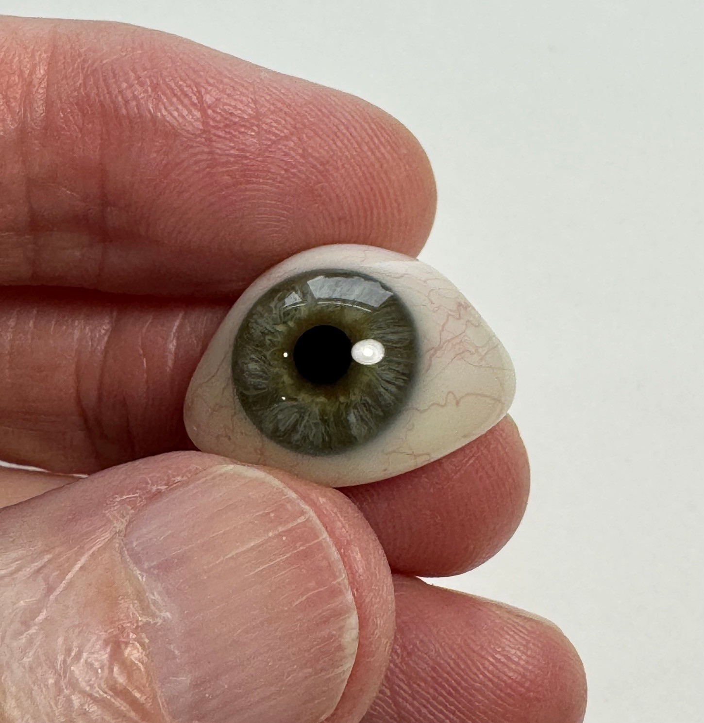 Antique German hand-blown human prosthetic glass eye.  Small eye. E6