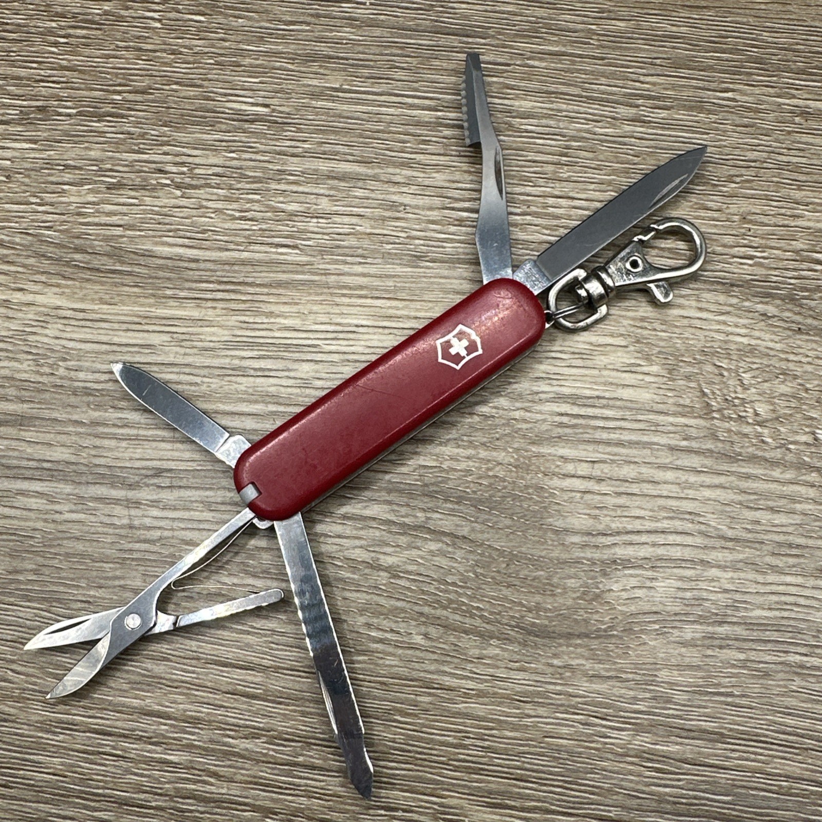 Victorinox Swiss Army Knife Executive Red w/Scissor Screw 1980s Rare 74mm