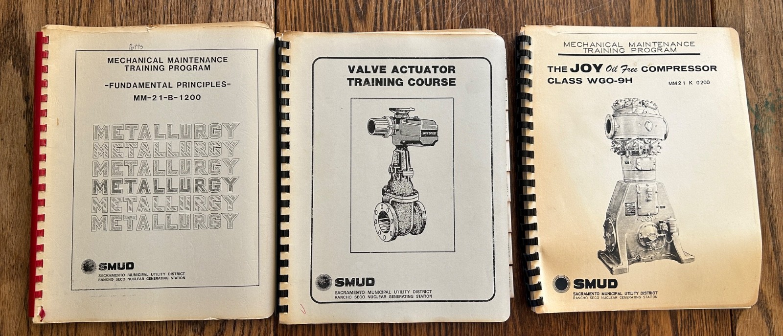 3 RARE  1970s SMUD Rancho Seco Nuclear  Generation Station Training Manuals