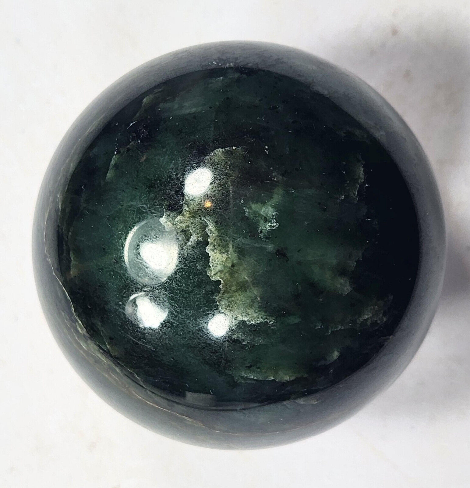 Jade Deep Green 70mm Sphere Home Interior Decor or Metaphysical Healing 6105