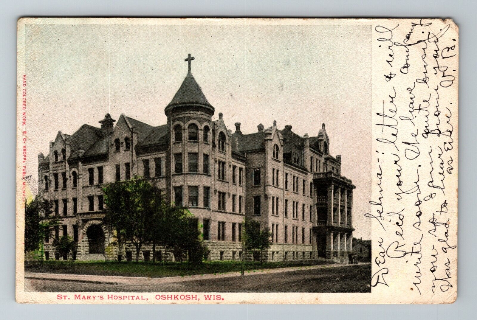 Oshkosh WI-Wisconsin, St. Mary's Hospital, c1907 Vintage Postcard