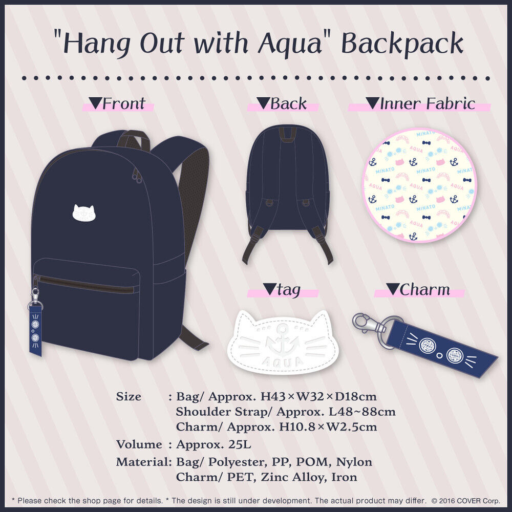 Hololive Minato Aqua 5th Anniversary Celebration - Hang Out with Aqua Backpack