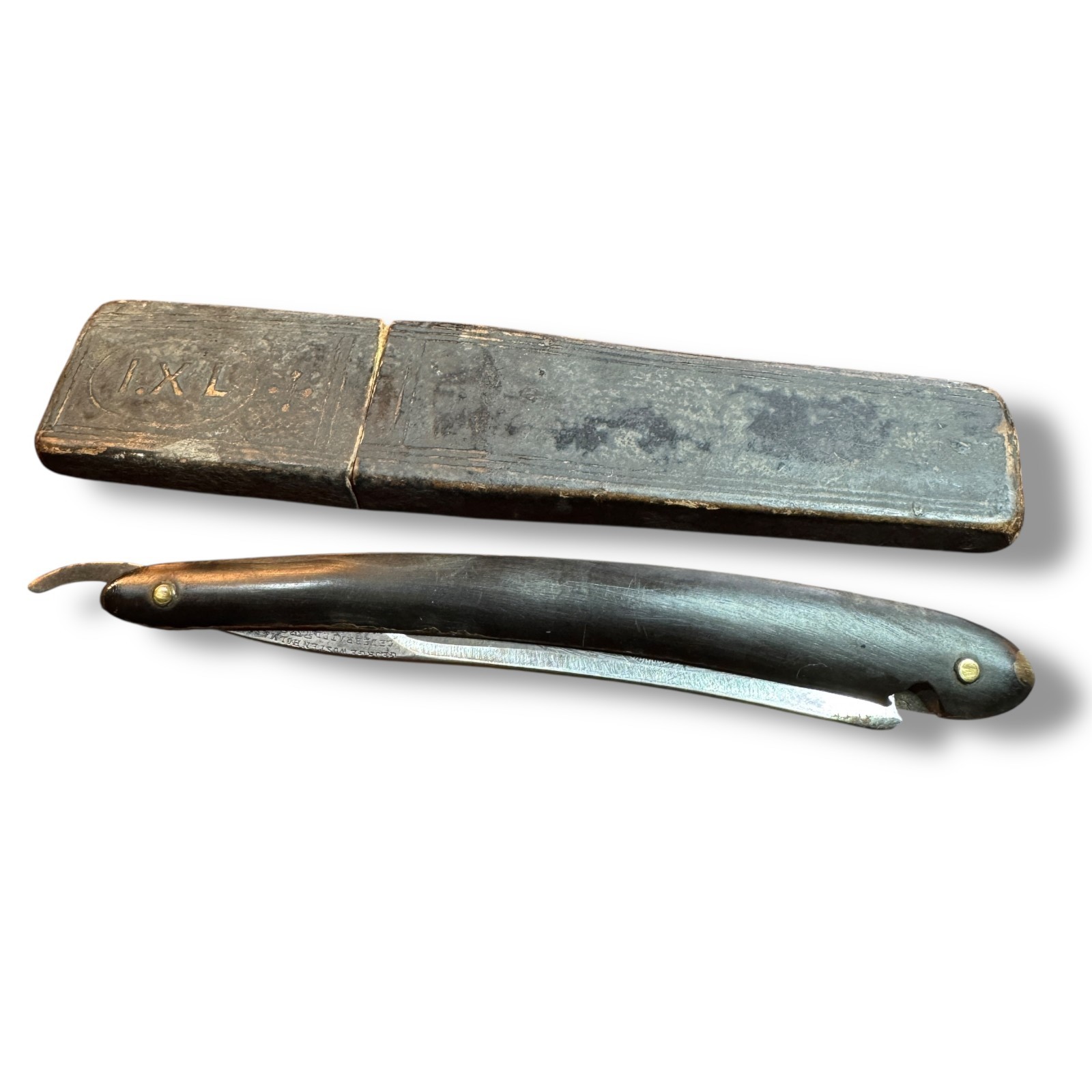 Antique 1877 George Wostenholm IXL Straight Razor Sheffield England with Box