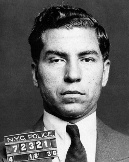 1936 CHARLES LUCKY LUCIANO Mug Shot Glossy 8x10 Photo Gangster Mobster Print