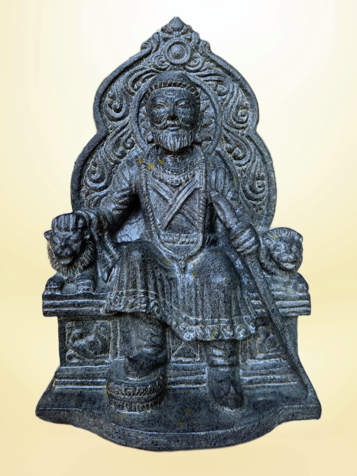Buy Genuine 12 Inch Handmade Chhatrapati Shivaji Maharaj Black Stone Statue