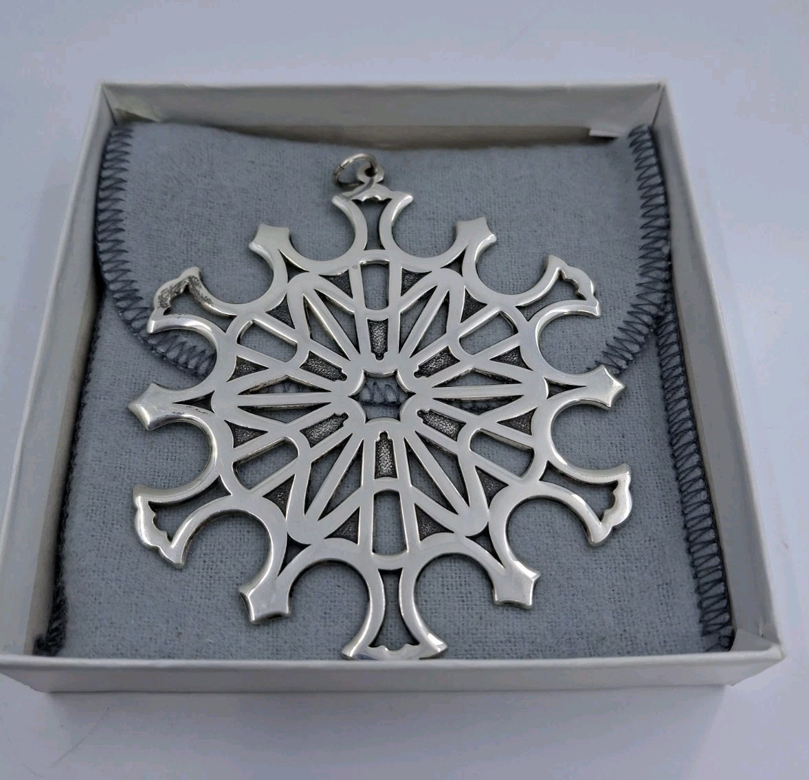 925 1978 Metropolitan Museum Of Art New York Snowflake Ornament Orig Box 32.4g