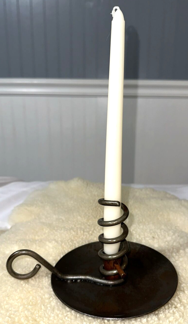 Antique Spiral Courting Candle Metal Holder