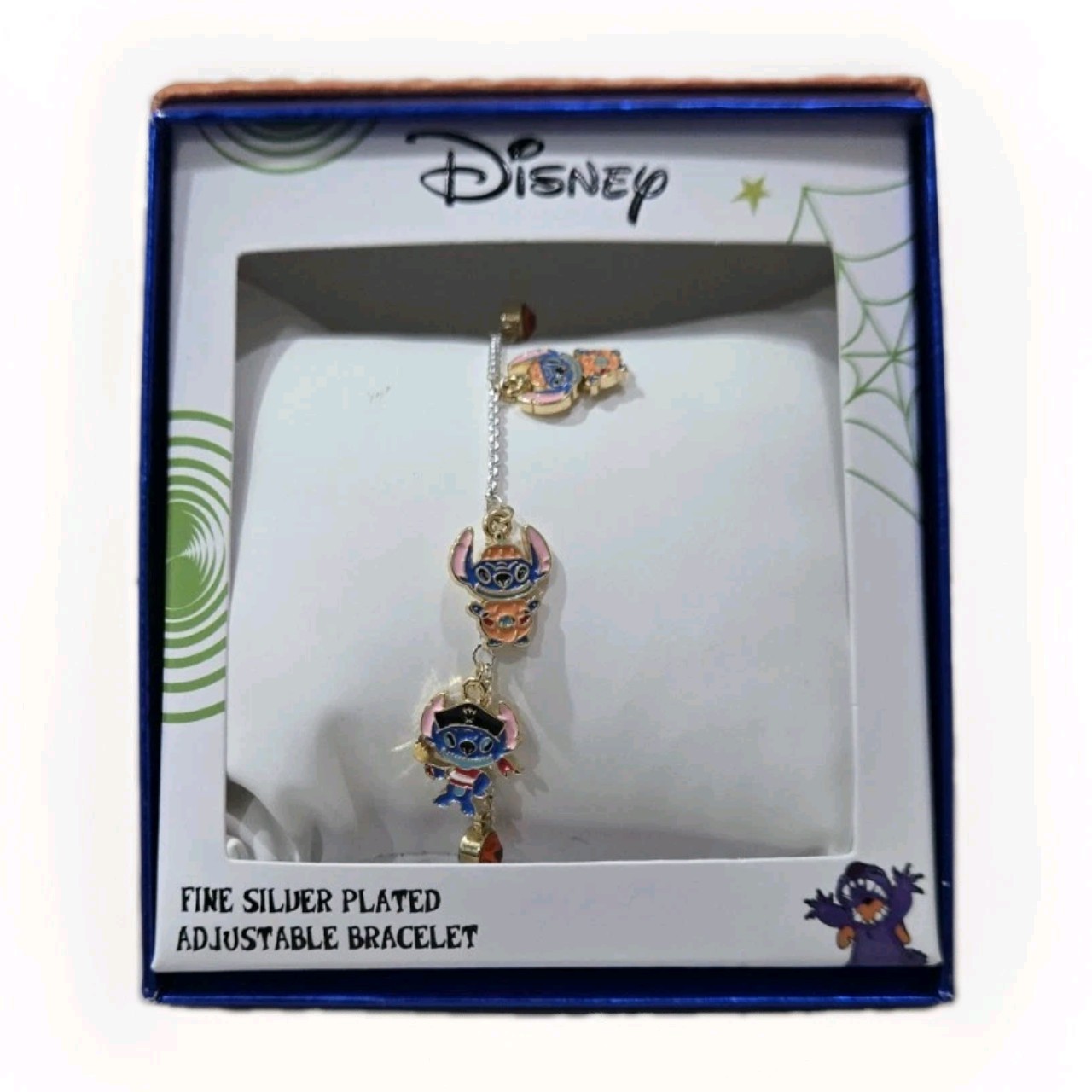 Disney Lilo & Stitch Fine Silver Plated Adjustable Charm Bracelet In Box Disney Lilo & Stitch Fine Silver Plated Adjustable Charm Bracelet In Box