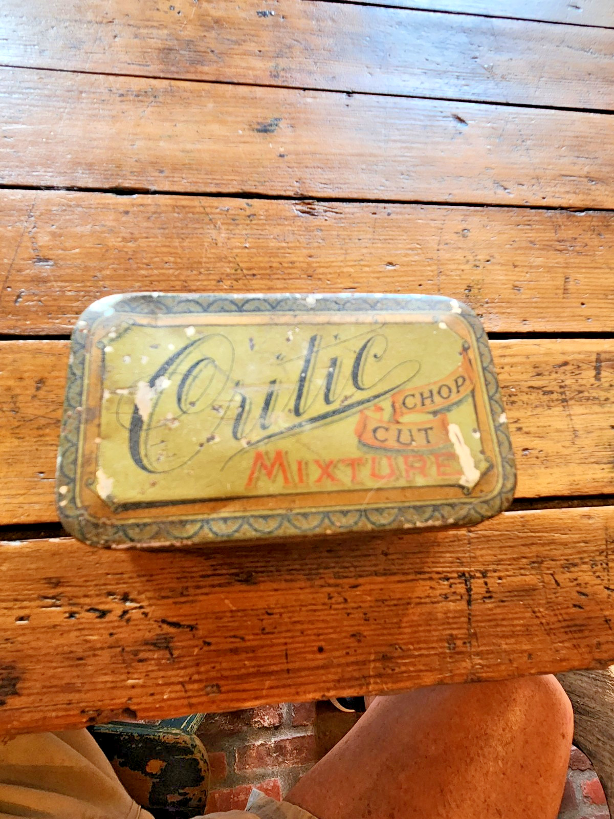 Antique 1910s CRITIC Chop Cut Tobacco Tin Daniel Scotten & Co Detroit MI Rare MT