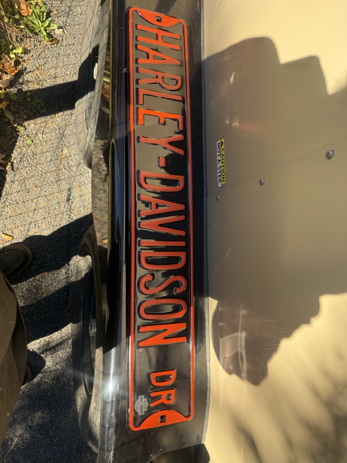 Harley-Davidson Dr Street Sign Style Plaque Black w/ Orange Raised Lettering