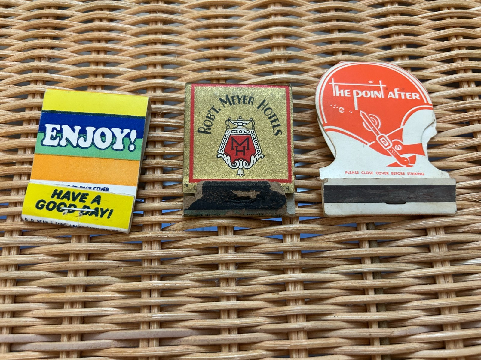 3 Vintage Matchbooks The Point After Hollywood, Robert Meyer Hotels, Enjoy