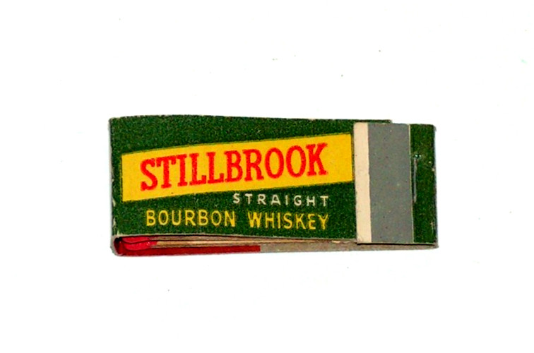RARE Vintage NOS Stillbrook Bourbon Whiskey FULL Mini Matchbook Pekin Illinois