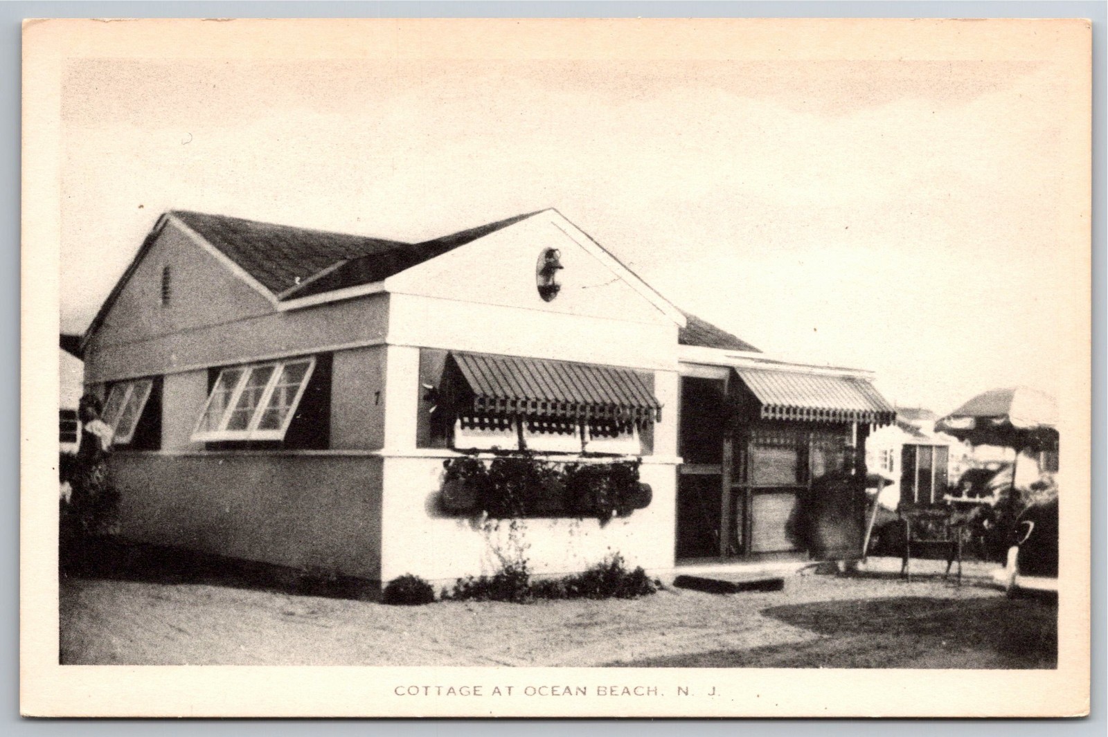 NJ, Ocean Beach, Cottage, Vintage Postcard NJ, Ocean Beach, Cottage, Vintage Postcard