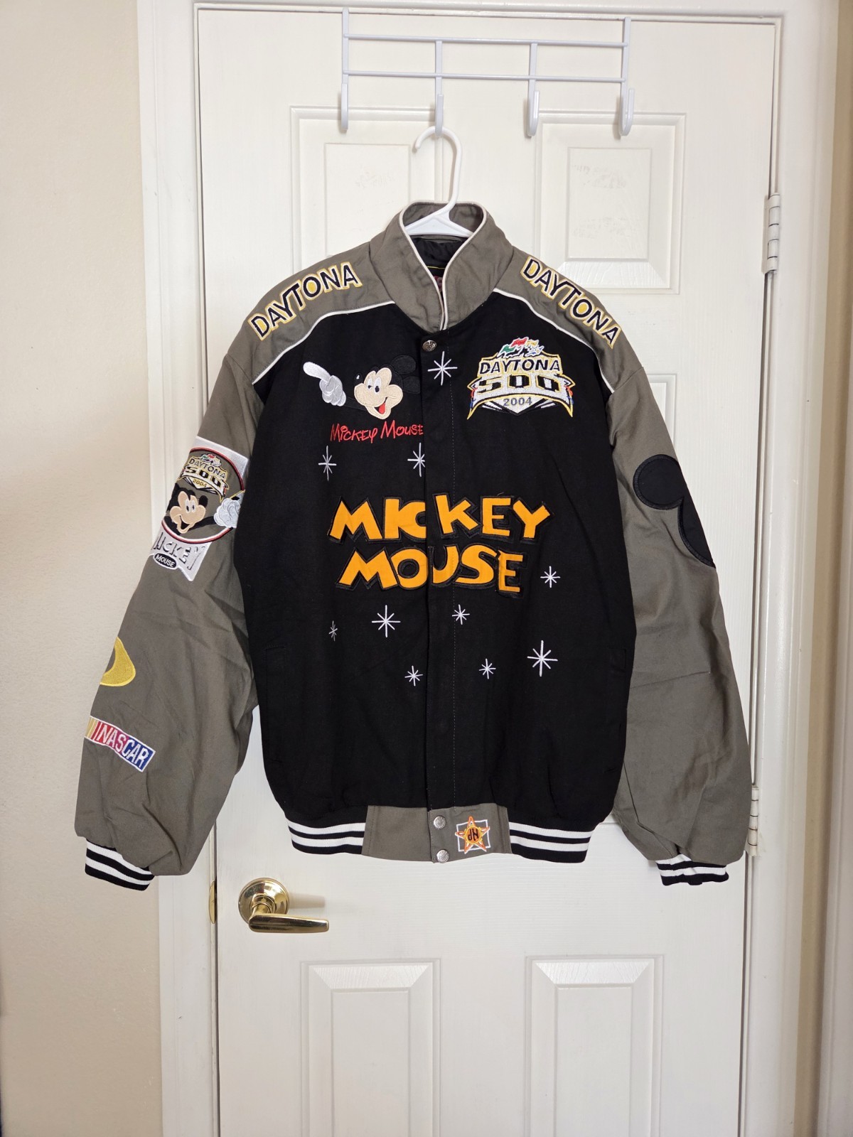 Disney MICKEY Daytona 500 Jacket JH DESIGNS Size xl BLACK Disney MICKEY Daytona 500 Jacket JH DESIGNS Size xl BLACK