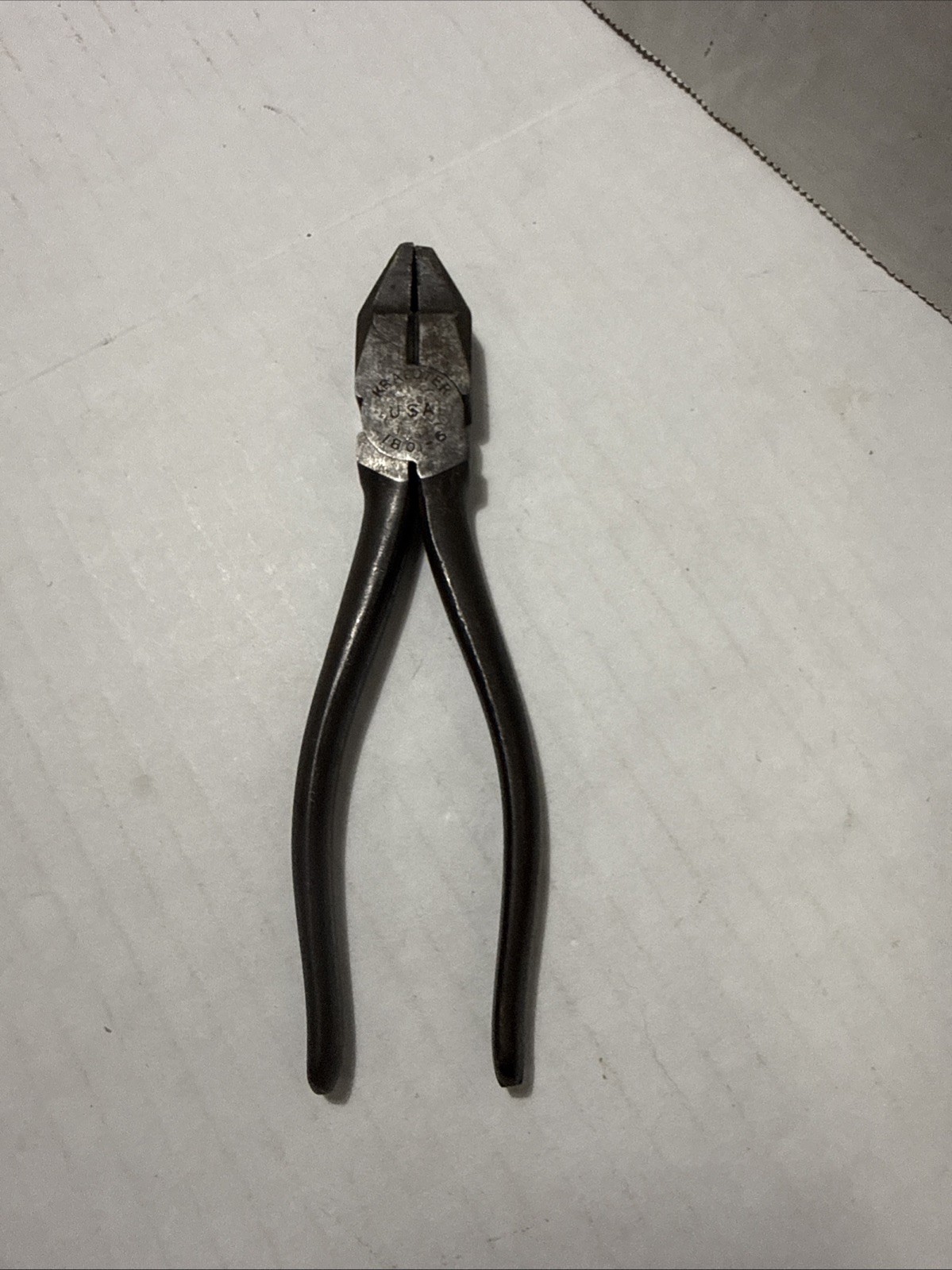 Vintage Kraeuter 1950s Lineman Pliers w/ Cutters Forged Steel 1801-6 USA