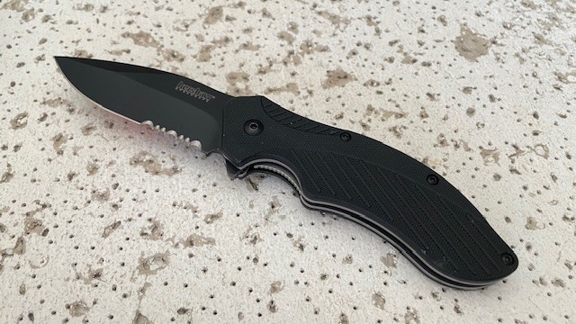Kershaw 1605CKTST Linerlock Combo Blade CLASH Folding Pocket Knife Black A/O - -