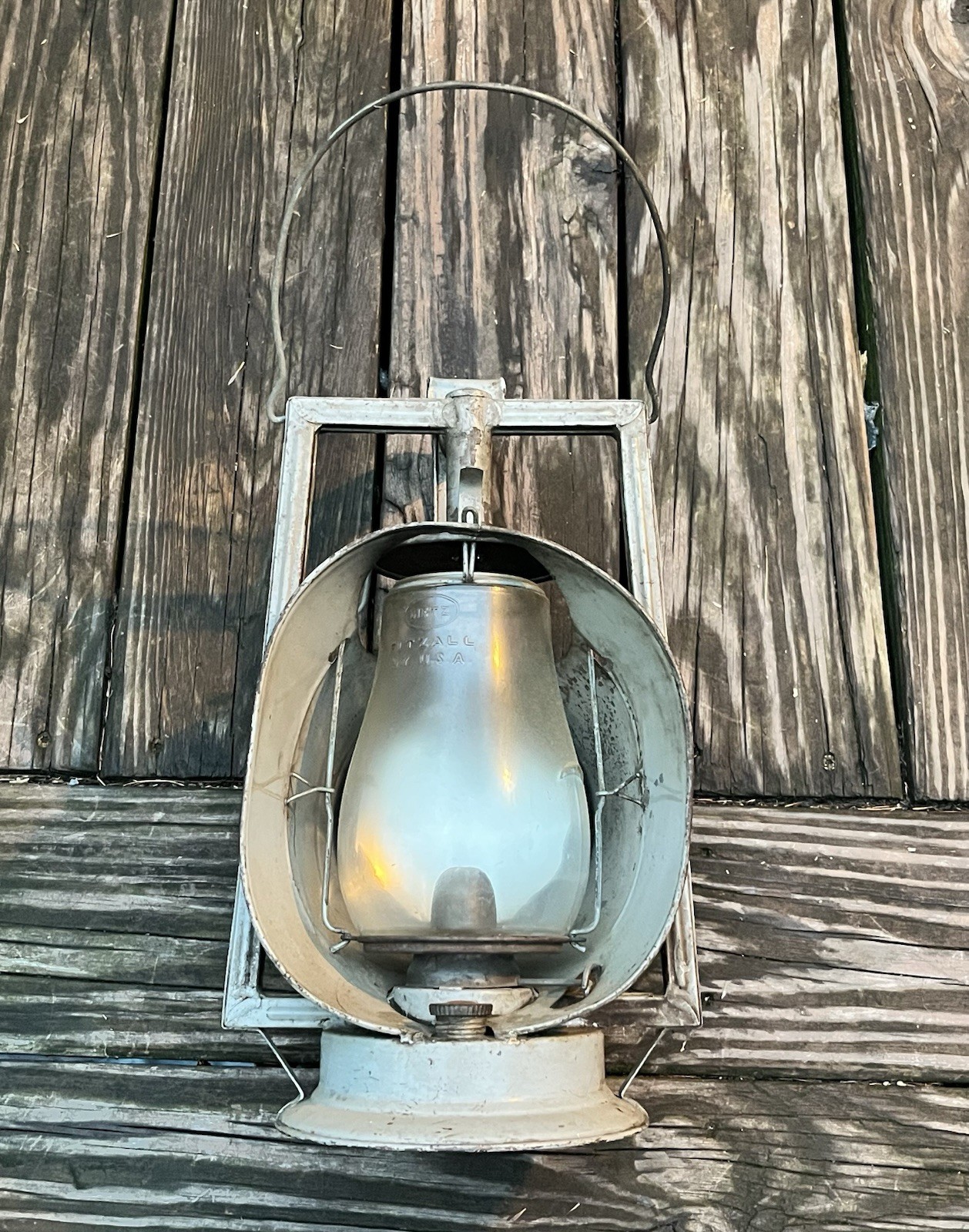 Original Early Dietz Acme Inspector Lamp Railroad Lantern W/ Reflector Marked