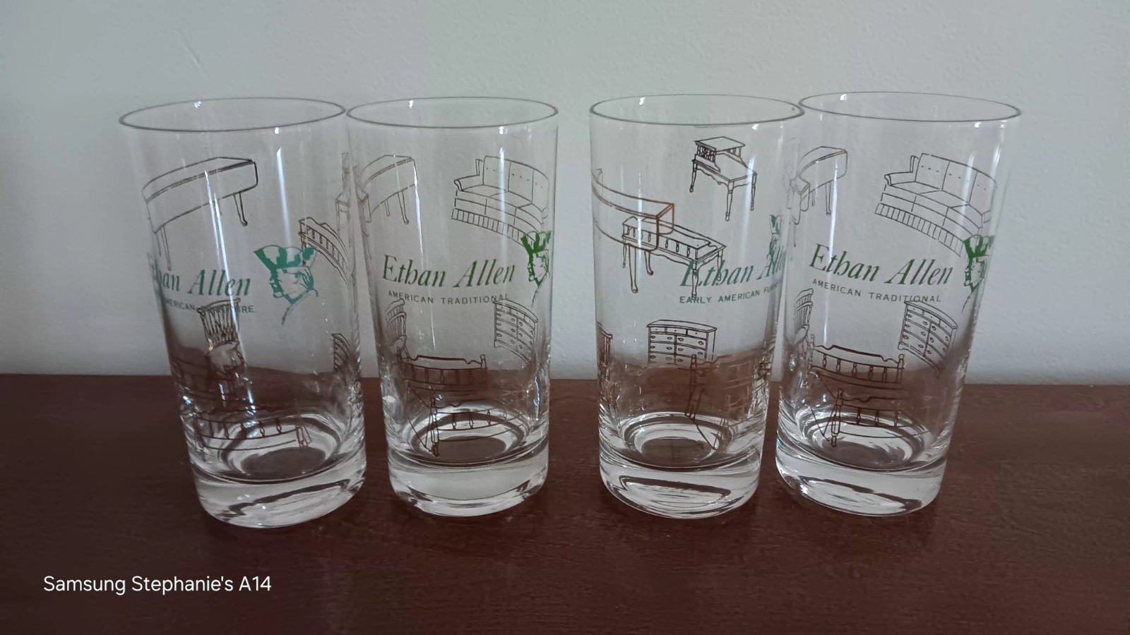 Lot Of 4 Vintage Ethan Allen Glass Tumblers Cups Lot Of 4 Vintage Ethan Allen Glass Tumblers Cups
