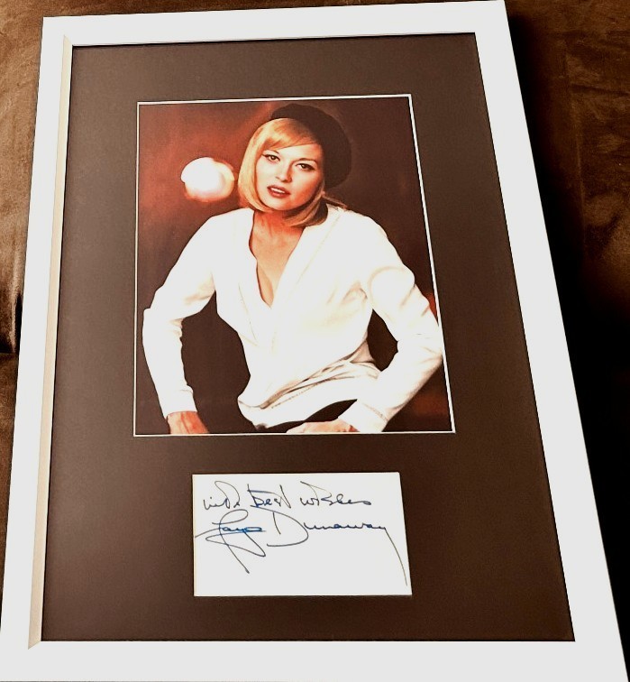 Faye Dunaway signed cut custom framed 8x10 photo with Best Wishes JSA Chinatown