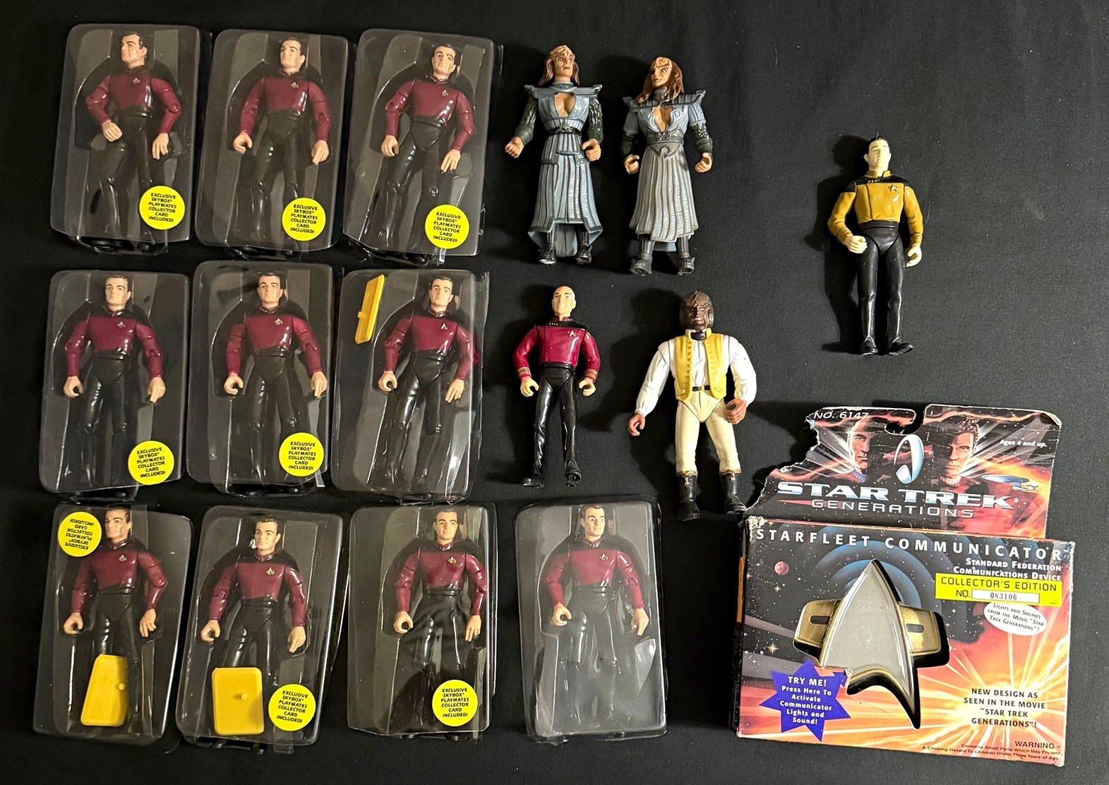Vintage Star Trek Playmates Figure & Accessory Lot, Boxed Communicator, Badges Vintage Star Trek Playmates Figure & Accessory Lot, Boxed Communicator, Badges