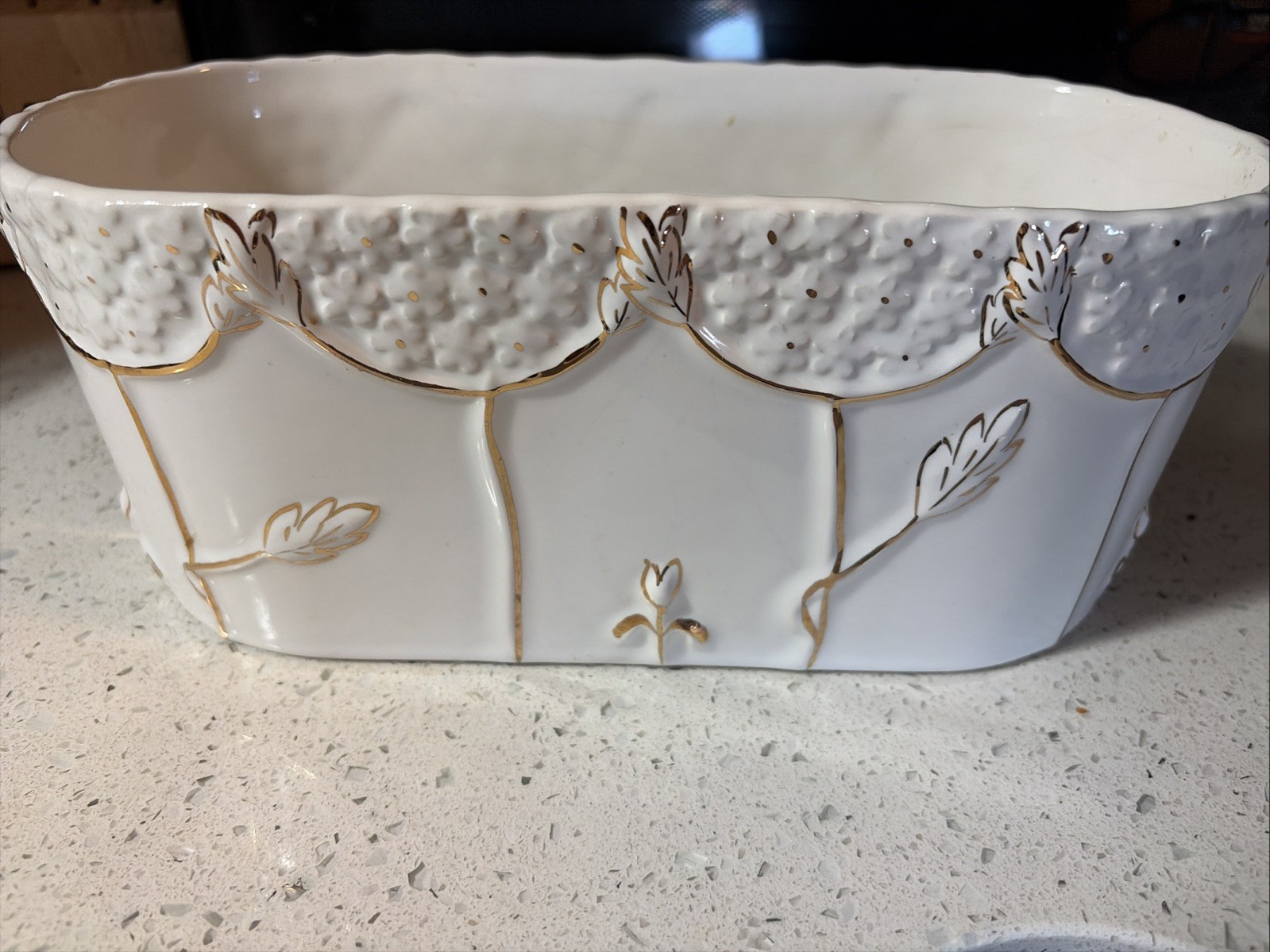 Vintage Louçarte Portugal Ceramic Oval Planter Hand Painted Vintage Louçarte Portugal Ceramic Oval Planter Hand Painted