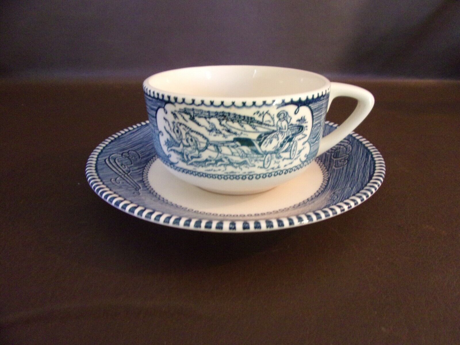 Vintage Royal China Currier & Ives Cup & Saucer Set