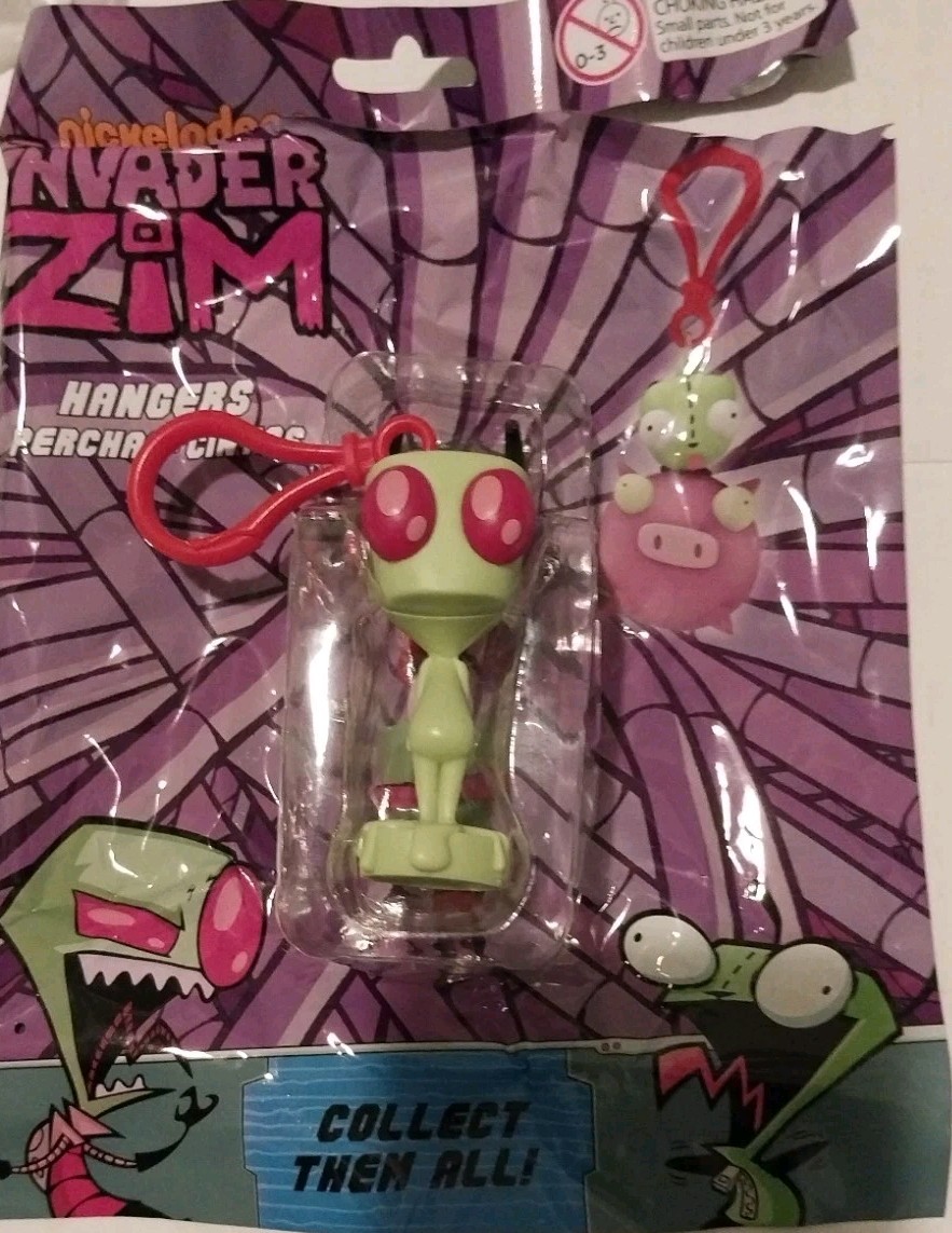 Nickelodeon Keychain: Invader Zim Clip-on Keychain, Opened To Show Zim, New