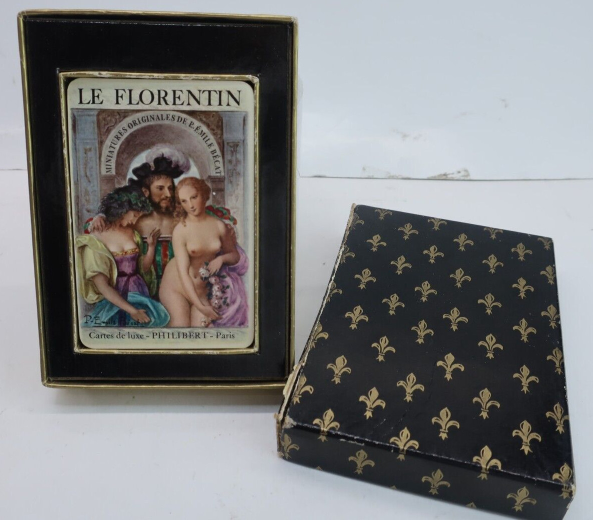 Vintage 1956 Le Florentin Limited Ed. #5901 Erotica Deck Playing Cards Gold Edge