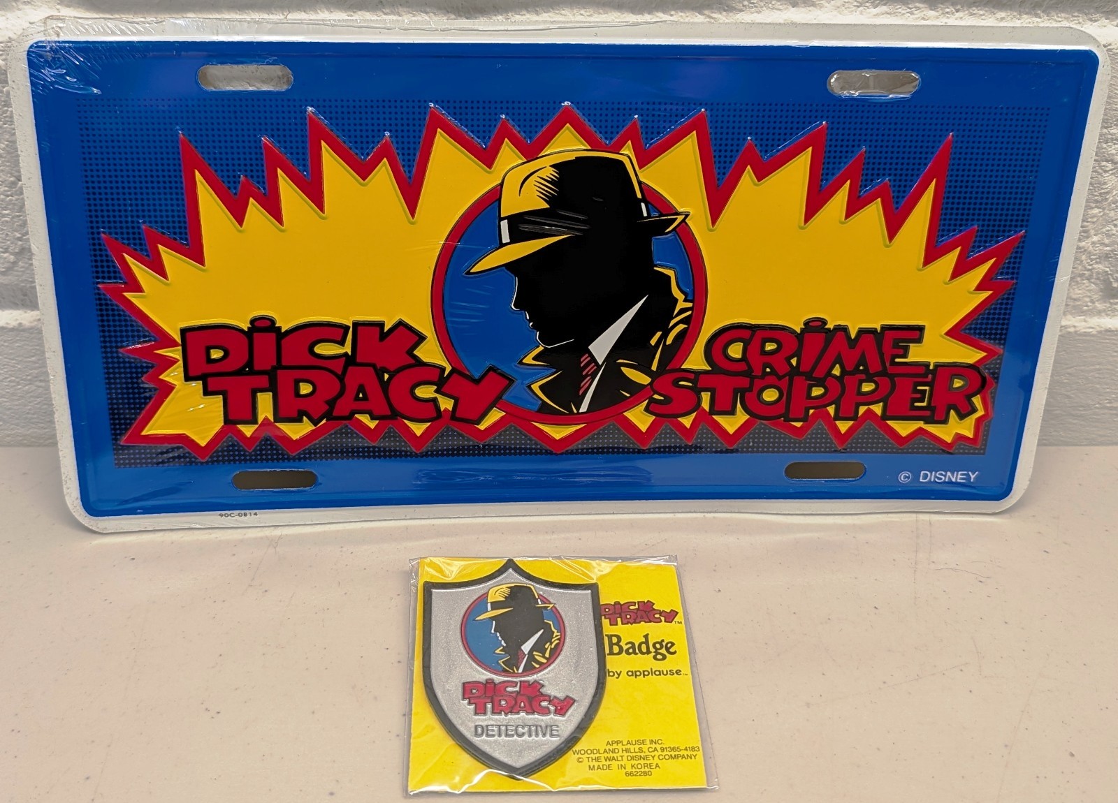 Brand New Disney Dick Tracy Crime Stopper License Plate With Detective Badge Brand New Disney Dick Tracy Crime Stopper License Plate With Detective Badge