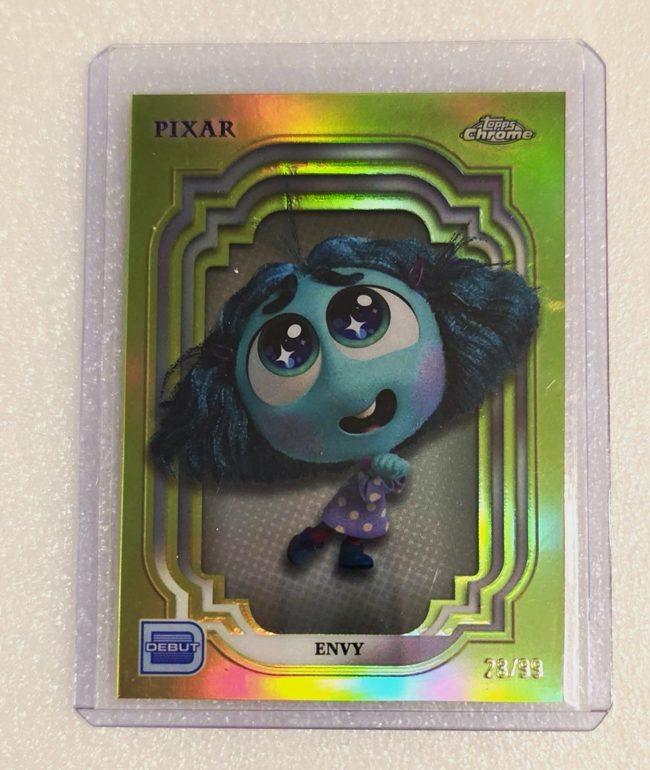 Topps 2024 Topps Chrome Pixar Disney Inside Out 2 Envy #200 28/99
