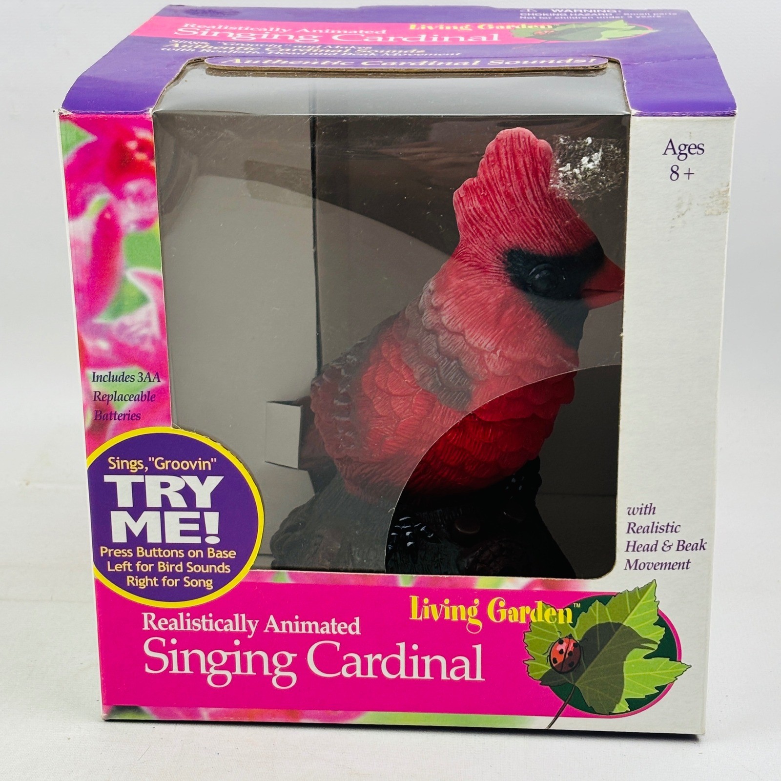 Gemmy Living Garden Singing Cardinal Realistically Animated Sings Groovin 2000