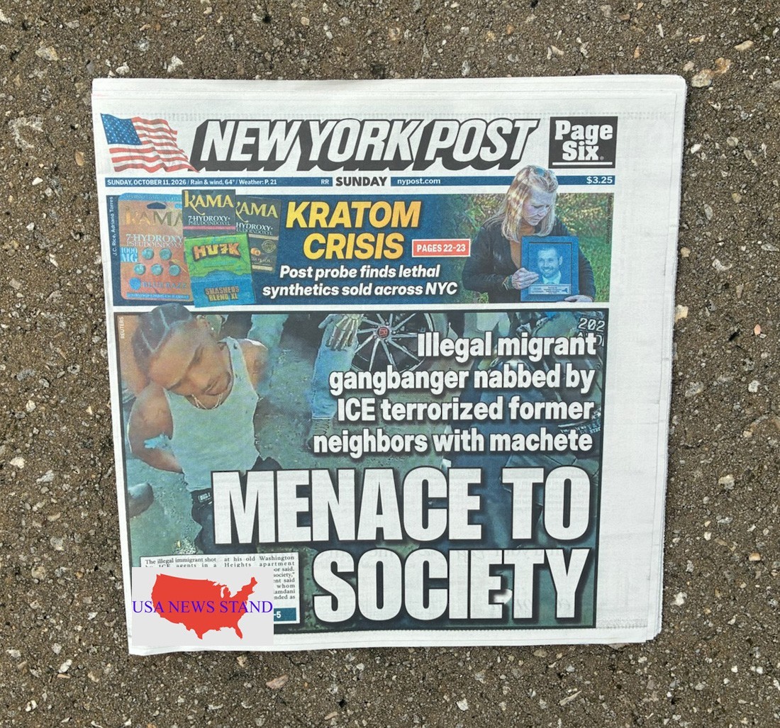 NEW YORK POST - SUNDAY OCT 11, 2026 (ILLEGAL NY GANG BANGER - ICE - MENACE)
