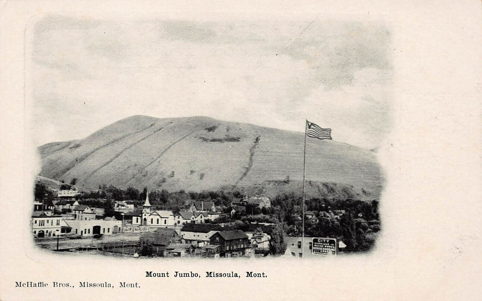 Missoula MT Montana Downtown Mount Jumbo Early 1900s UDB UNP Vtg Postcard B17