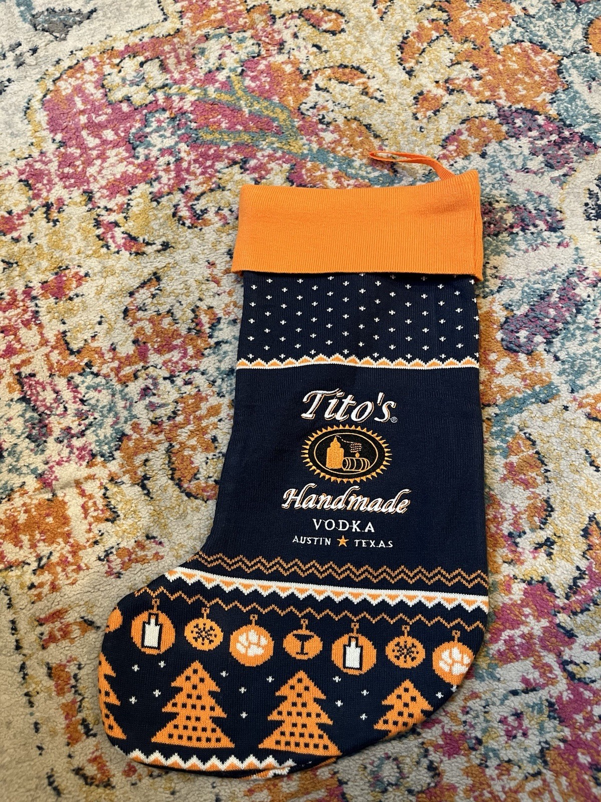 NEW Tito\'s Vodka Christmas Stocking from 2024 Promotion - Fully Lined, 2-Sided