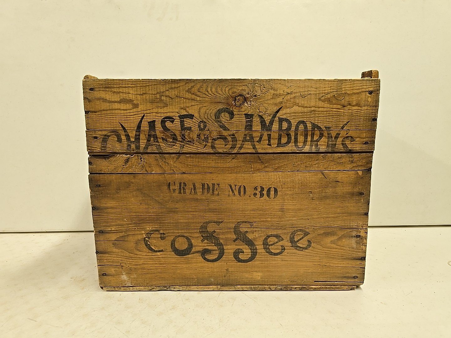 Antique Chase & Sanborn's Grade No. 30 Coffee Large Wood Panel Shipping Crate