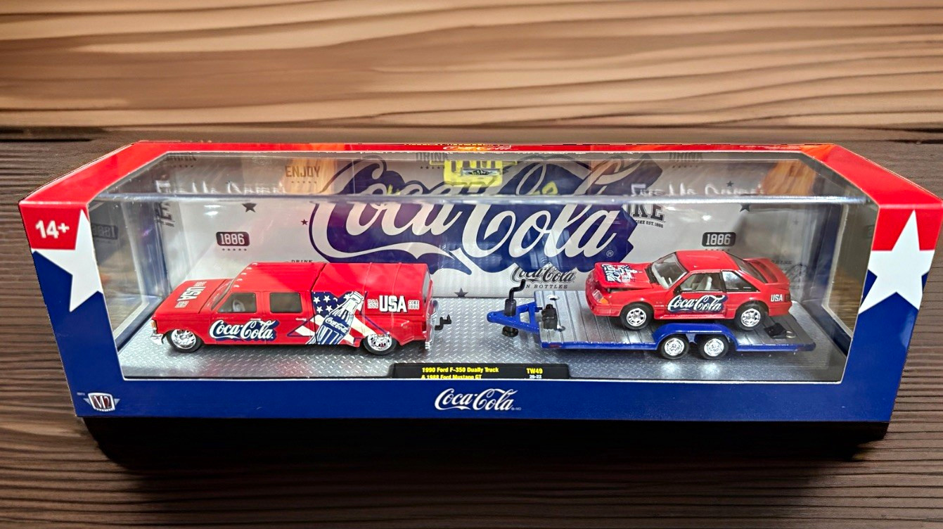 🔥‼️Coca-Cola M2 Machines USA 1776/1886 1990 F-350 Dually & 1988 Mustang GT‼️🔥 🔥‼️Coca-Cola M2 Machines USA 1776/1886 1990 F-350 Dually & 1988 Mustang GT‼️🔥