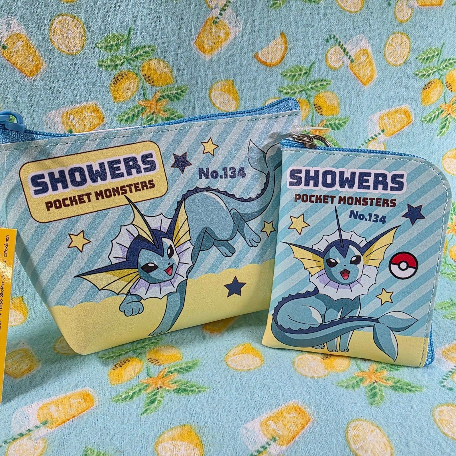 Pokemon Triangle Pouch Mini Bag Coin Purse Set of 2 New Japan Eeveelution Kanto
