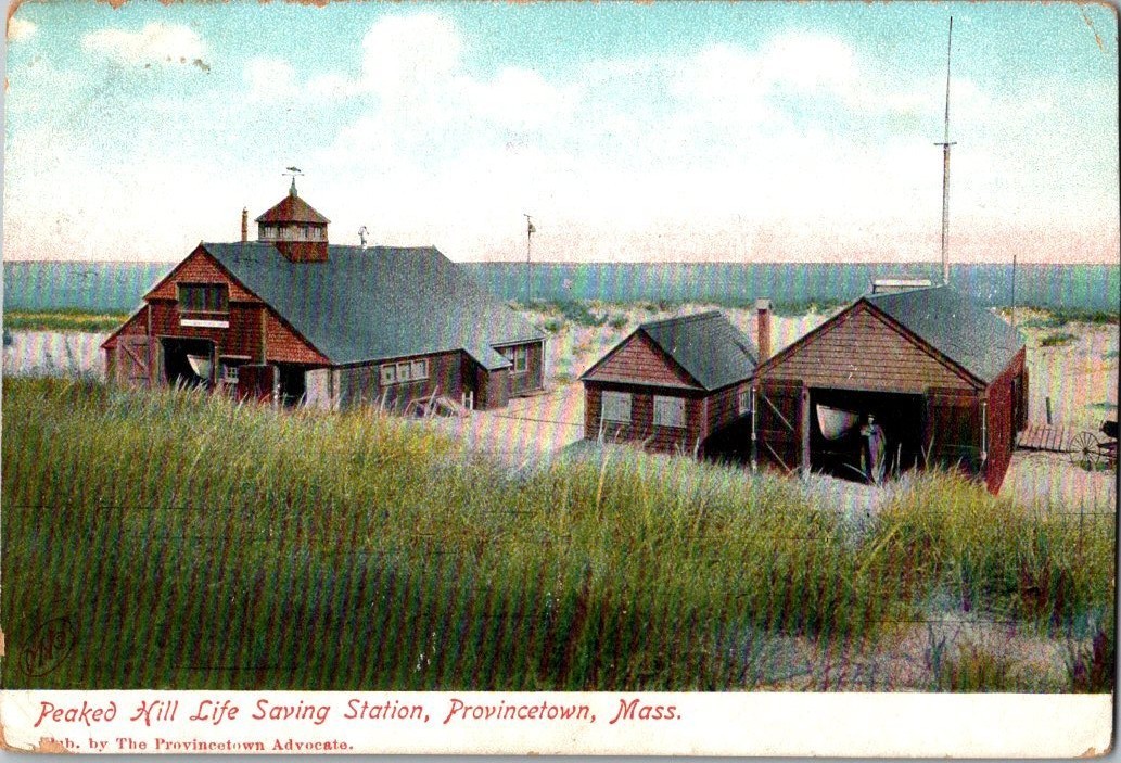 Vintage Postcard 1901-1907 Peaked Hill Life Saving Station, Provincetown, MA