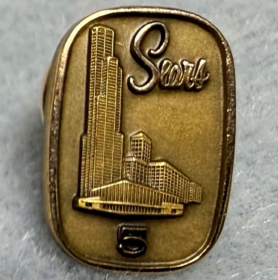 Vintage Sears Tower 5 Year Employee Service Award Pin 1/10 10K Gold Filled Vintage Sears Tower 5 Year Employee Service Award Pin 1/10 10K Gold Filled