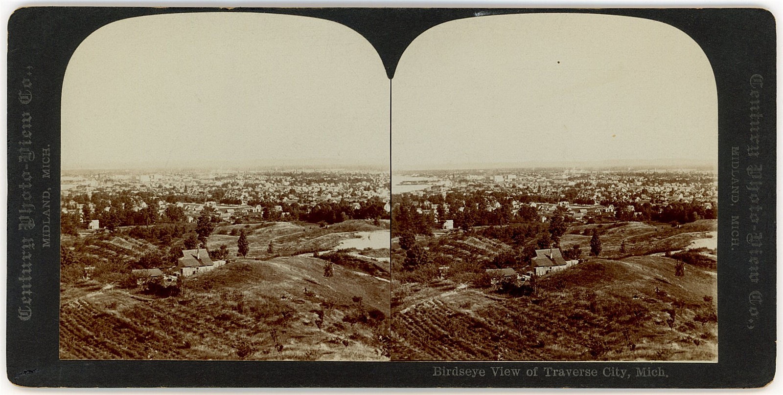 MICHIGAN STEREOVIEW - Traverse City Panorama - Century Photo-View Co 1890s