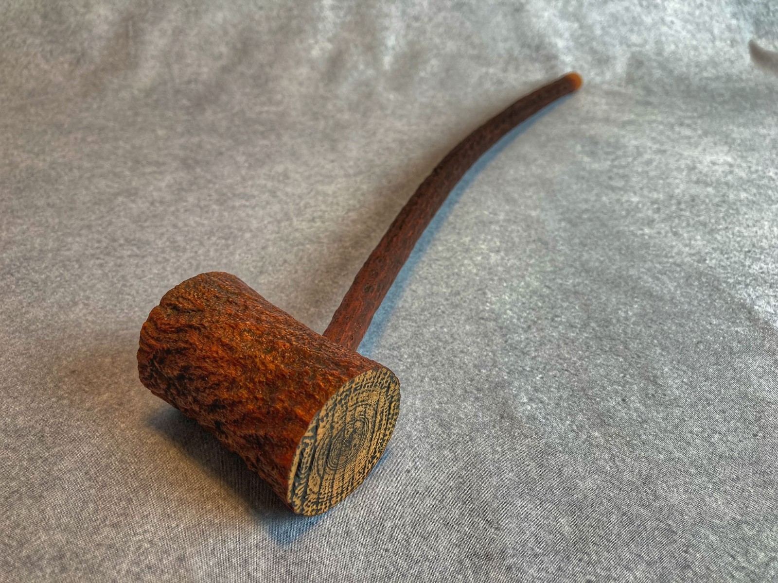 Wizard Stump Smoking Pipe Long Stem Tobacco Churchwarden Rustic Black and Brown