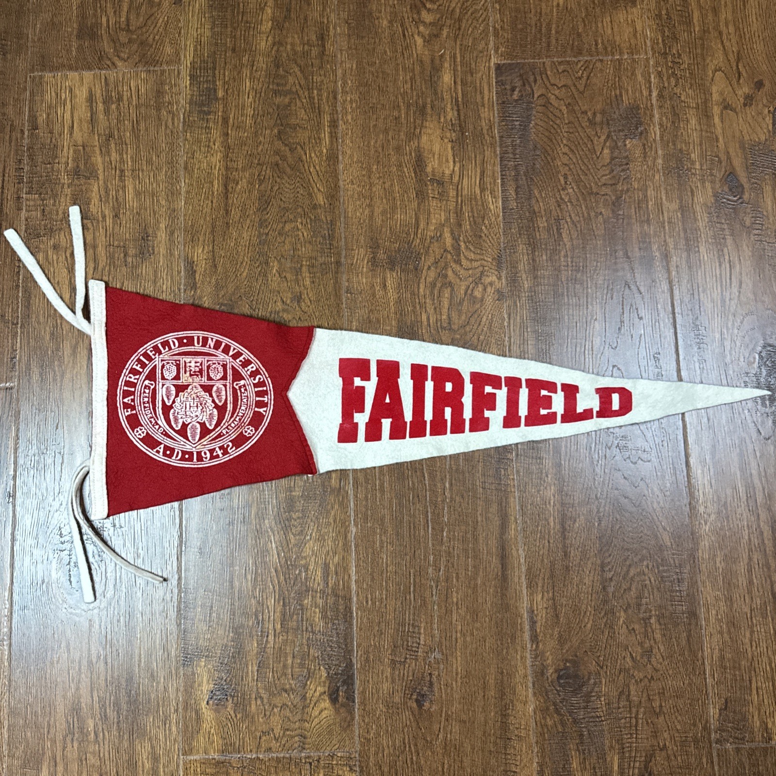 Vintage Fairfield University Felt Pennant W/ Tassels  30”