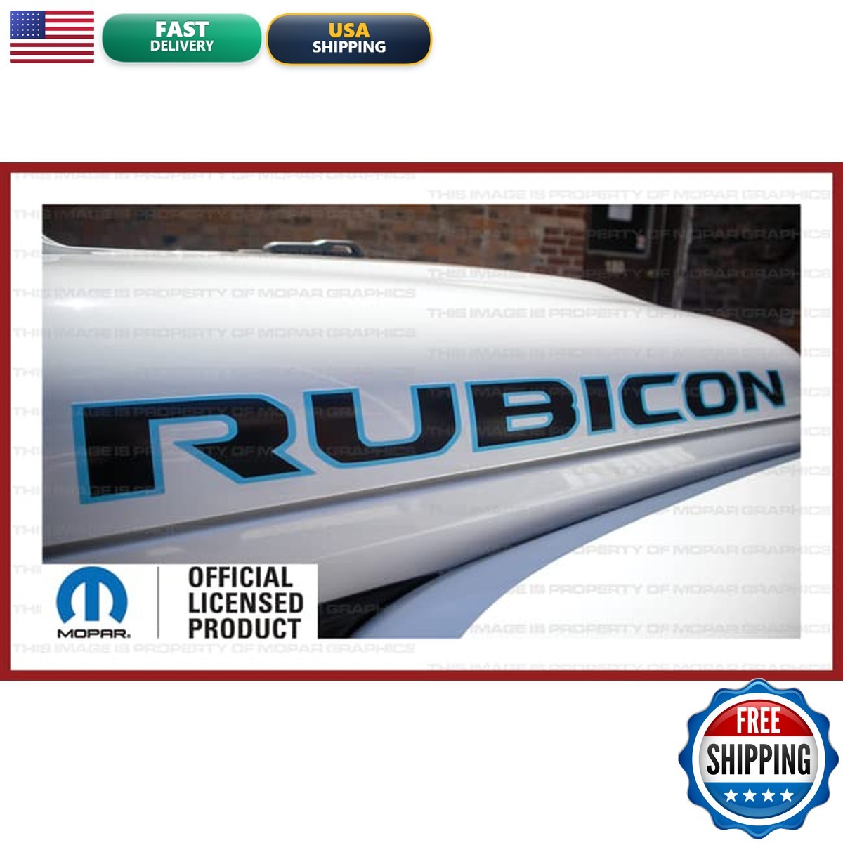 Decal Mods Rubicon Hood Graphic Decals Fits Jeep Wrangler & Gladiator JL/JT