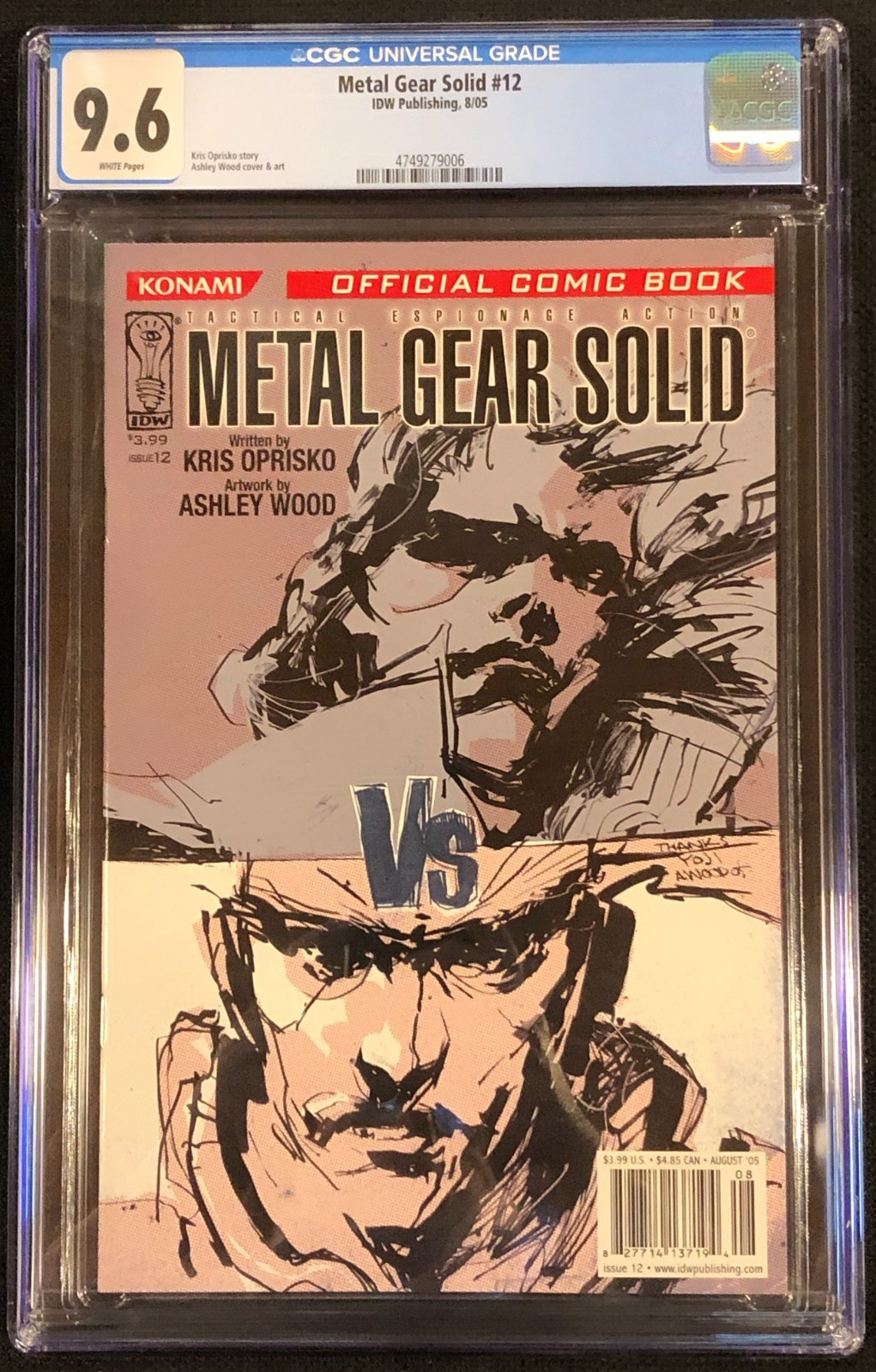Metal Gear Solid Issue #12 CGC 9.6 Graded IDW Comic Book August 2005