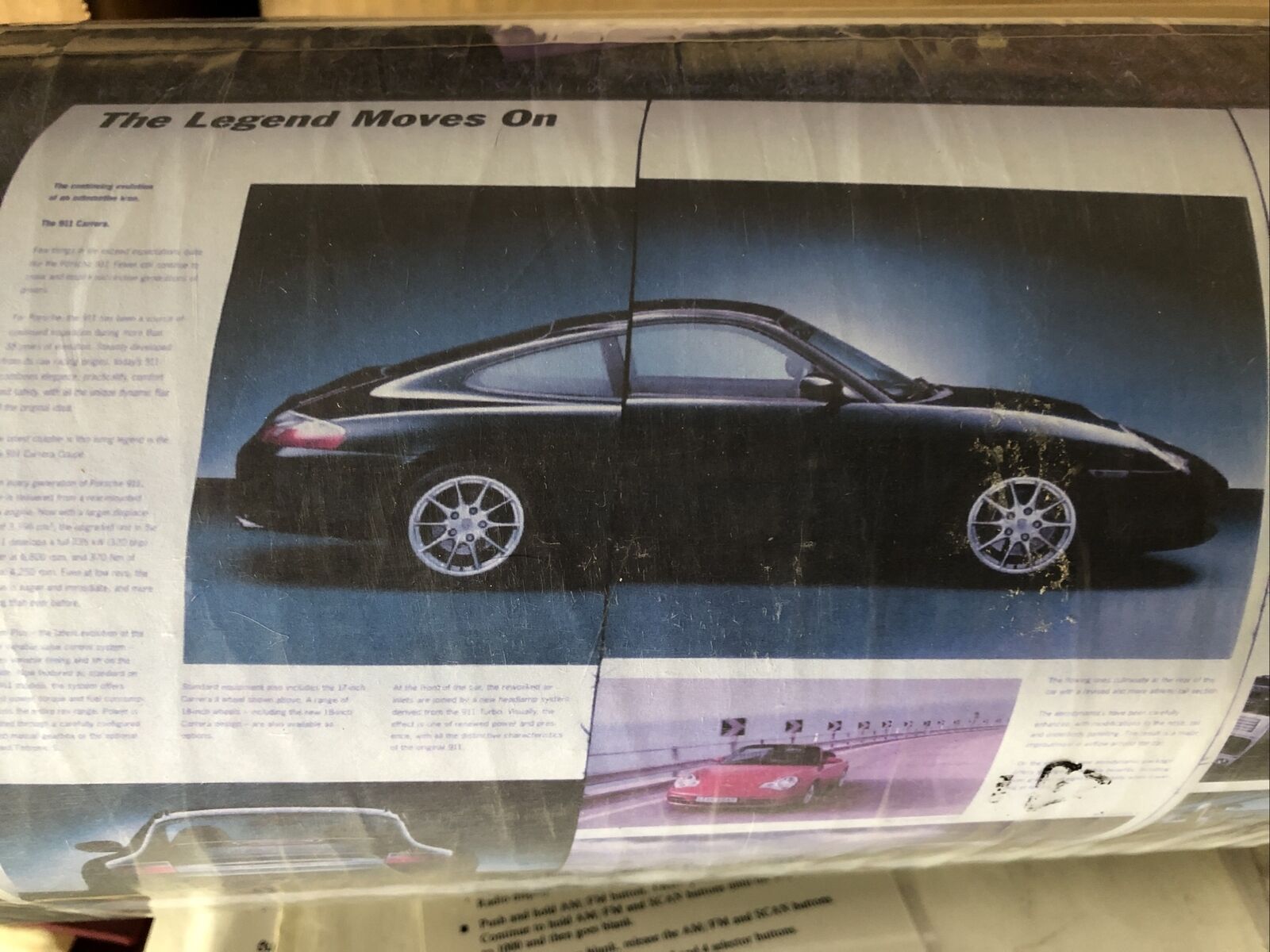 1990'S AWESOME Three-Piece Porsche Show Room Display VINYL WALL HANGING