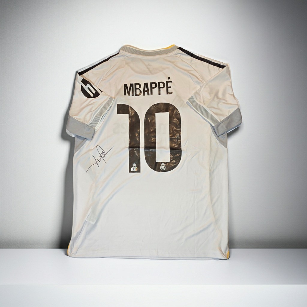 Kylian Mbappé Autographed 2025-26 Adidas Home Jersey coa